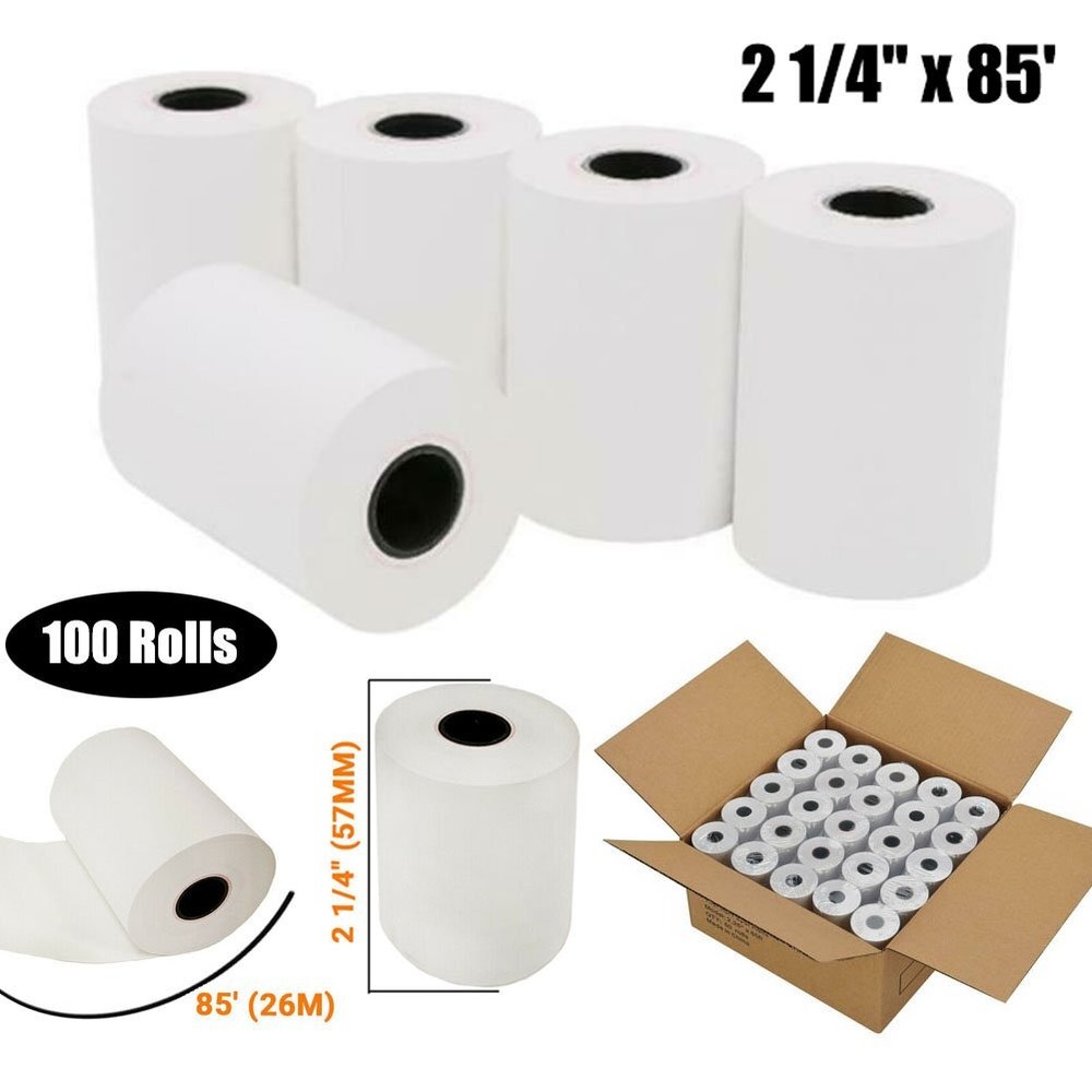 100 Rolls 2 1/4″ x 85′ Cash Register Credit POS Receipt Thermal Paper USA Fast