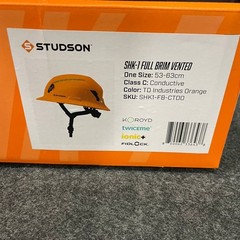 STUDSON SHK-1 Full Brim Vented Industrial Safety Helmet Orange Third-Party Logo