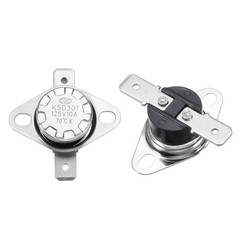 2Pcs Thermostat KSD301 70°C/158°F 10A NO for Switch, Bakelite