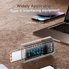 USB C Adapter LED Wattage Display 140W 40Gbps 8K USB C Extension PD3.1 Type1222