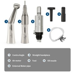 Dental Slow Speed Handpiece Contra Angle Straight Handpiece Air Motor 2 /4 Hole