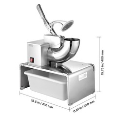 Uimoso Commercial Ice Shaver Crusher 661LBS/H 350W 4-Blade Snow Cone Machine