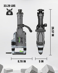 Heavy Duty Electric Concrete Breaker, 1900 BPM Industrial Jackhammer with 2 HEX