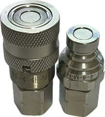 All Sizes Flat Face Hydraulic Coupler NPT | Skid Steer Bobcat | 1/4,3/8,1/2,3/4