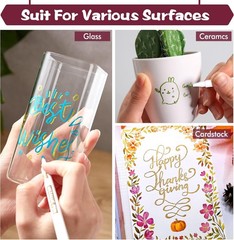 Metallic Marker Pens, 30 Colors Metallic Paint Markers with 1 Coloring Book Fine