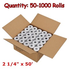 50-200 Rolls Case 2 1/4″ x 50′ Thermal Cash Register POS Receipt Paper Free Ship