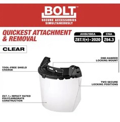 NEW Milwaukee BOLT Clear Uncoated Lens Jobsite Task Full Face Hardhat Sheild