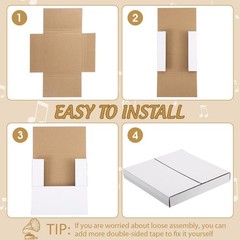 100 Pack 7 Inch Vinyl Record Mailers Boxes 45 RPM Easy Fold LP Cardboard