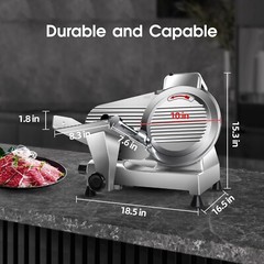 Electric Commercial Meat Slicer 10in Steel Blade Frozen Meat Cheese Slicer 240W