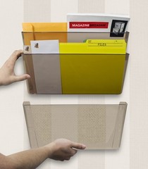Legal-Size Wall Pocket – Snap & Stack Plastic File Organizer, Mounting Hardwa…