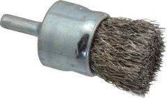 Weiler 1″ Brush Diam, Crimped, End Brush 1/4″ Diam Steel Shank, 22,000 Max RPM