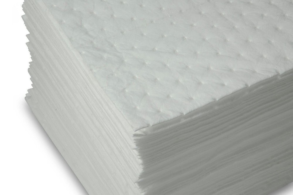 AABACO Oil Only ABSORBENT PADS Heavy Weight Sheets (100ct) 15″x17″ White