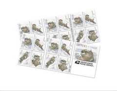 United States Postal Service Usps 2021 Otters In Snow Forever First Class