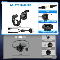 20Amp 125V AC Port Plug 12AWG RV Shore Power Inlet 20″ Extension T-Plug Adapter