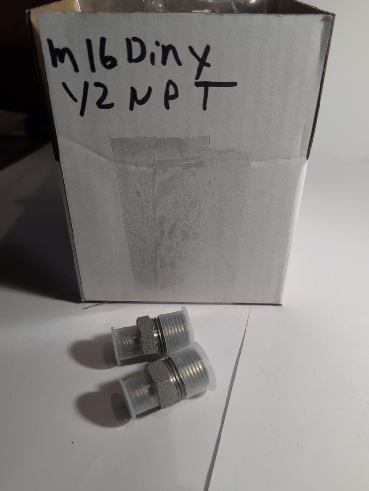 Lot Of (2) 1/2″ NPT X M16 Din Chinese Digger Adapter To American NPT New Item!