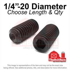 1/4″-20 Alloy Cup Point Allen Socket Set Screw Coarse Black Oxide (Pick Size)