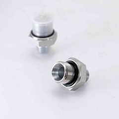 2Pcs 14H to 18ED Fitting Adapters Excavator Hydraulic Hose Pipe Thread Connector