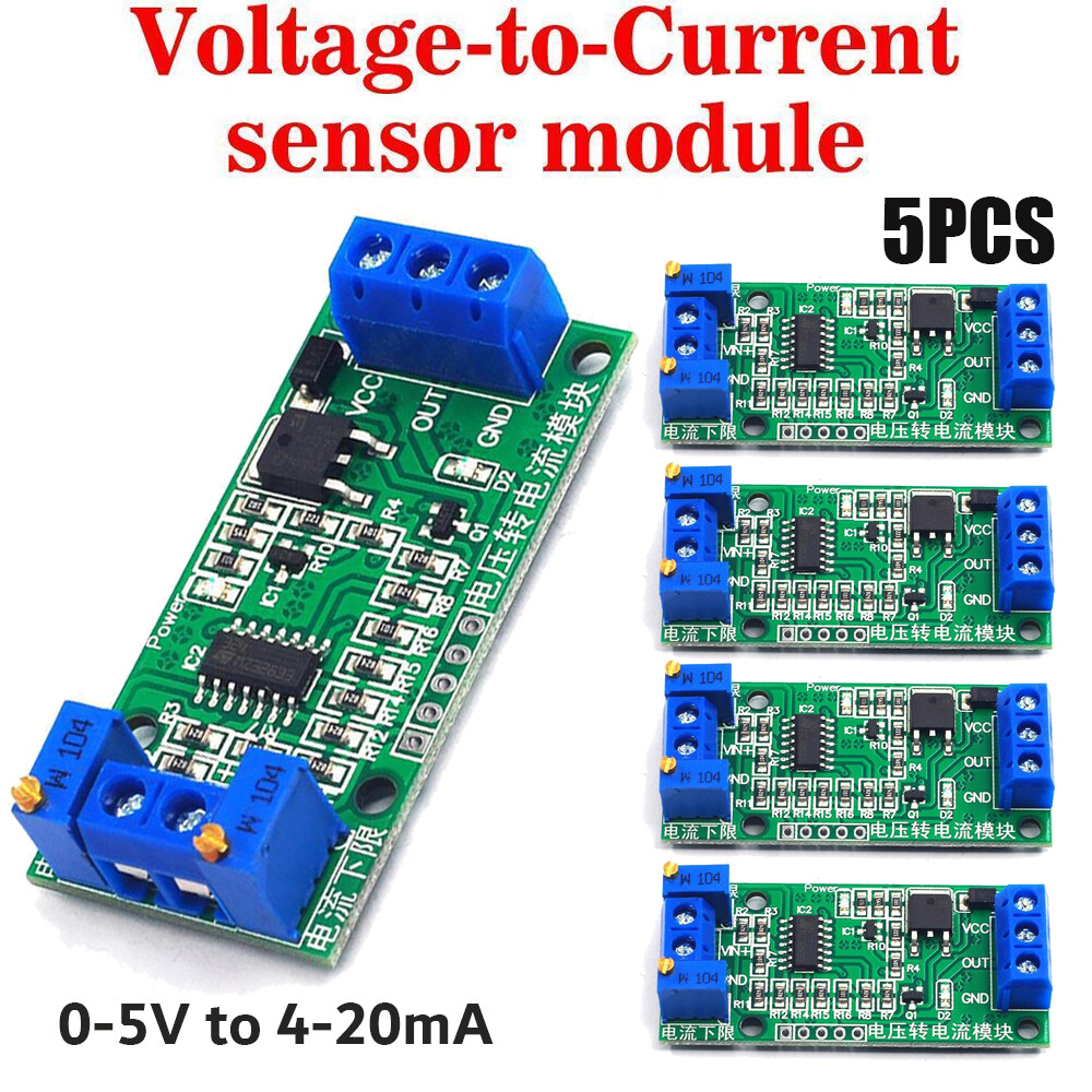 5 Voltage to Current Transmitter Signal Conversion Module 0~5V 3.3V 5V to 4-20mA