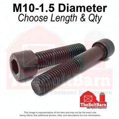M10-1.5 Class 12.9 Coarse Socket Head Cap Screws Black Oxide(Choose Length &Qty)