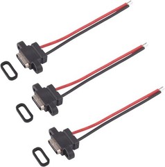 USB Type C Pigtail Cable 24AWG USB C Female Plug to 2 Pin Bare Wire Open End