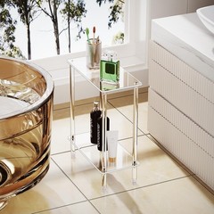 Clear Acrylic Narrow Side Table for Small Spaces, 15.75″ L x 7.87″ W x 19.82″…