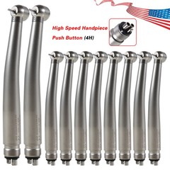 10 Packs NSK Style Dental High Speed Handpiece Push Button 4Hole Air Turbine USA