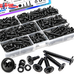 230PCS #8 Self Tapping Screws,410 Stainless Steel Self Tapping Screws for Metal,