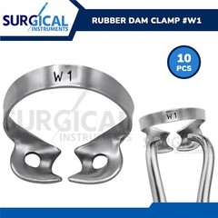 10 Pcs Endodontic Rubber Dam Clamps #W1 Stainless Surgical Dental German Grade