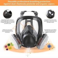 Full Face Gas Mask Painting Spraying Respirator w/Filters Set for 6800 Facepiece