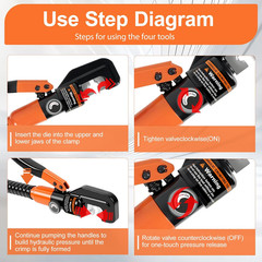 Hydraulic Crimping Tool Kit, Hydraulic Crimping Tool Battery Cable Crimper Wire