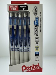 12 Pentel EnerGel 0.7MM BLUE PEARL LIQUID GEL PEN SCRATCH & FREE SHIPPING