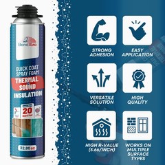 Spray Foam Insulation Kit (18 x 32.80 oz/930 gr – 480 Board feet), Self-Expandin