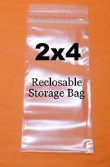 300 Plastic Reclosable Storage Bags 2”x 4” Clear 2 Mil Zip-Top Baggies 2×4