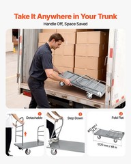 VEVOR Platform Truck 2650 lbs Heavy Duty Foldable Hand Push Cart with Wheels
