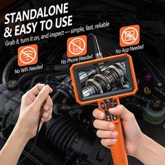 16GB Handheld Inspection Camera, 7.2” Screen, Rechargeable Borescope, 8 LED Ligh