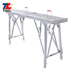 Folding Scaffolding 1.6m Adjustable Lift Height Work Platform Scaffold Aluminum