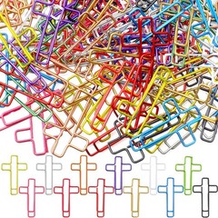 Saypacck 100 Pcs Cross Paper Clips 1.34 x 0.8 Inches Cute Paper Clips Christian