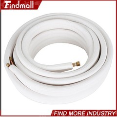 Findmall 50 FT Mini Split Line Set 1/4″ – 3/8″ Copper Insulated Coil