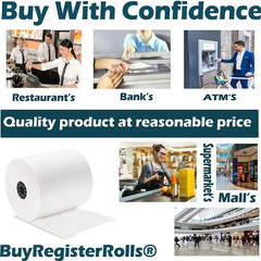 3-1/8″ x 230′ Thermal POS Receipt Paper Rolls BPA Free Cash Register 50 Rolls