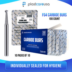 100 FG4 Round Carbide Dental Burs High Speed Handpiece Friction Grip Drill Bits