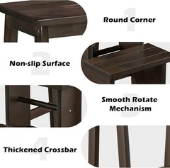 Costzon Folding 3-Step Stool, 3-in-1 Wooden Ladder with Handles