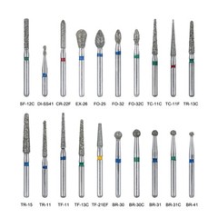 100pcs Dental Diamond Burs Medium Friction Grip 1.6MM for High Speed Handpiece