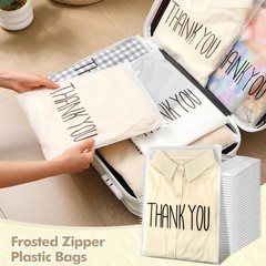 Clothes Packaging Bags Frosted Zipper Thick Plastic Bags 100 Count 10×13 Inch…