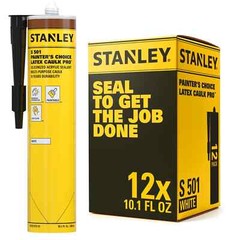 Stanley S501 Painter’s Choice Latex Caulk Pro Siliconized, 10.1oz 12Pk – White