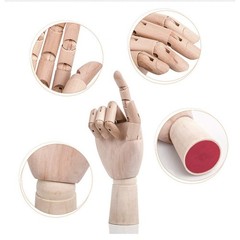 ZXZCTTC 2 Pack 10 Inches Wood Art Mannequin Hand, Left and 10, Burlywood