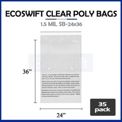 35 24×36 LARGE Self Seal Suffocation Warning Clear Poly Bags 1.5 mil Free Ship
