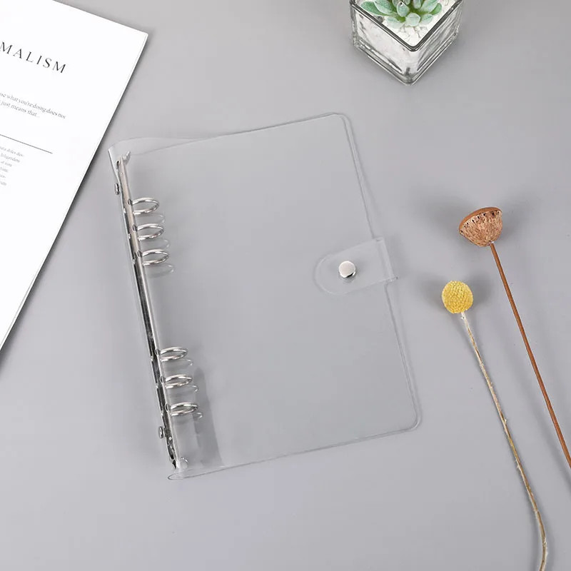 Transparent Color Plastic Clip File Folder A5/A6/Notebook Loose Leaf Ring Binder