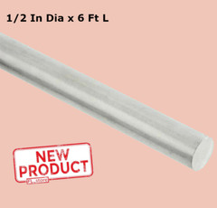 Solid Aluminum Round Rod 1/2 Inch Dia x 72″ Bar Stock Alloy 6061 Unpolished 6 Ft