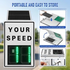 Solar Powered Radar Speed Sign 90*60cm Wireless Speed Display Waterproof IP65