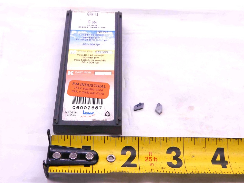 2pcs NEW ISCAR GFN 1.6 IC354 CARBIDE GROOVING INSERTS 1.60 mm CUTTING WIDTH